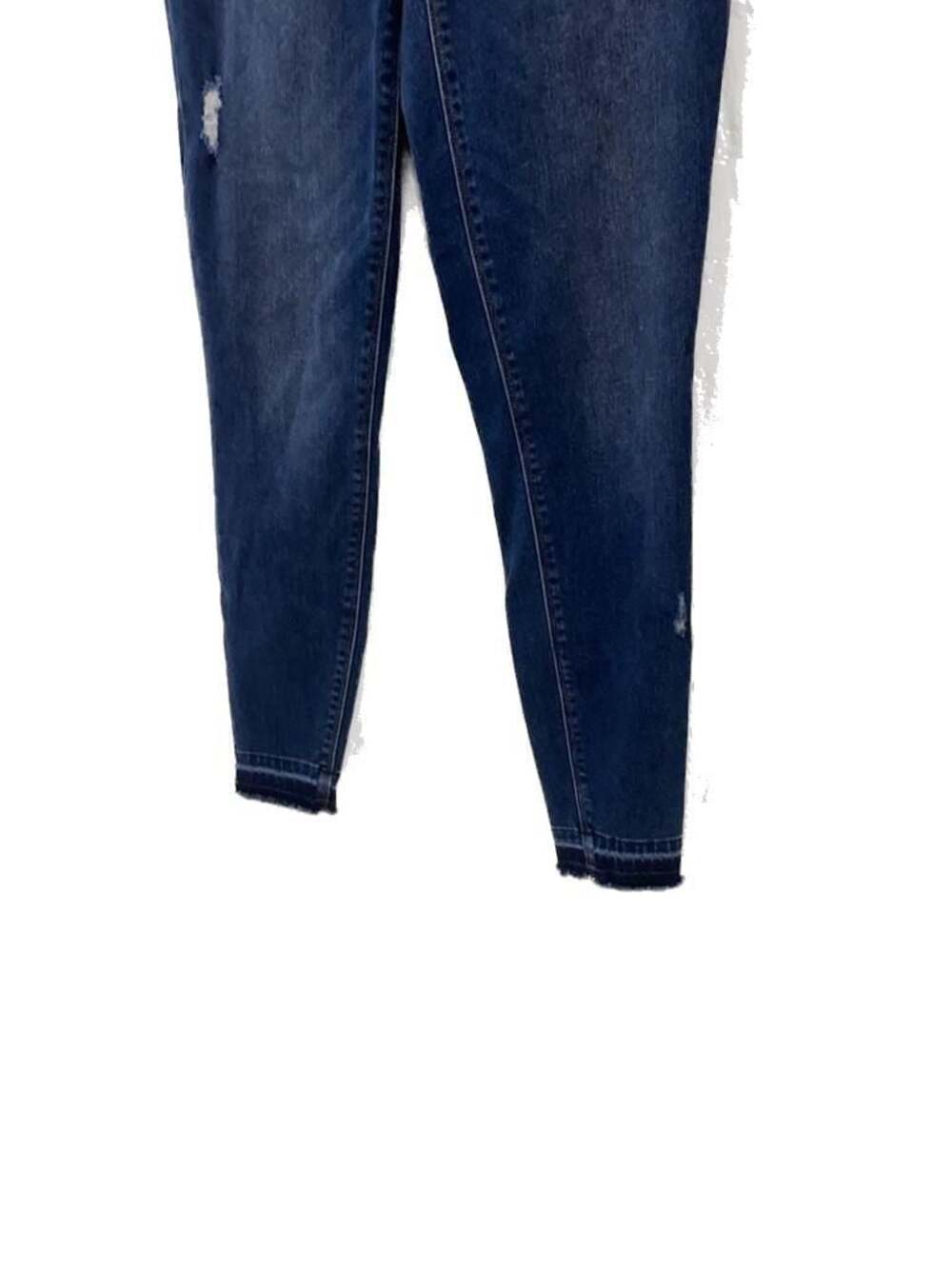 SPANX Pull On Jeans Women’s S/P Blue Sunny Distressed Fray Dark Wash Denim - Picture 4 of 9